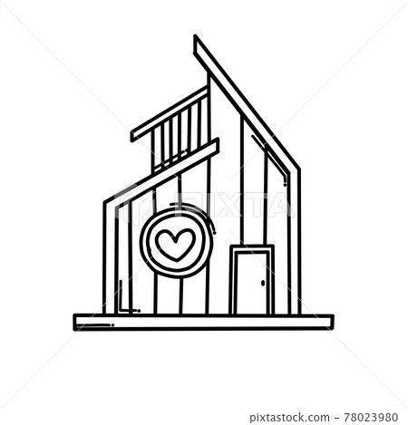 Home with heart Doodle vector icon. Drawing sketch illustration hand drawn cartoon line eps10 Home with heart Doodle vector icon. Drawing sketch illustration hand drawn cartoon line eps10 78023980