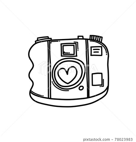 Camera with love Doodle vector icon. Drawing sketch illustration hand drawn cartoon line eps10 Camera with love Doodle vector icon. Drawing sketch illustration hand drawn cartoon line eps10 78023983