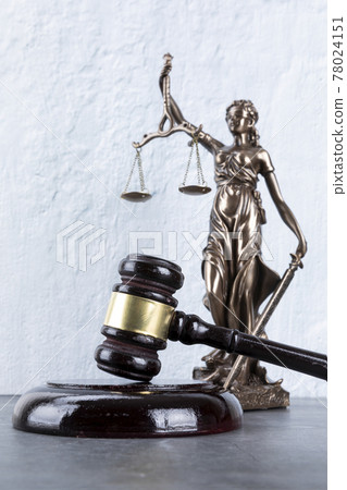 crime and law concept, statue of justice and gavel crime and law concept, statue of justice and gavel 78024151