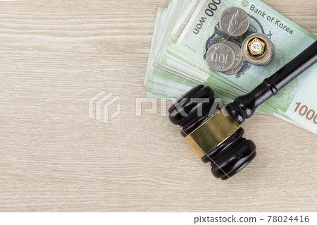 Crime and law - bribe concept, parlimamentary government badge, coins and money Crime and law - bribe concept, parlimamentary government badge, coins and money 78024416
