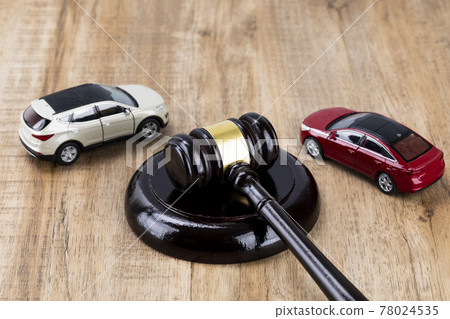 Crime and law - miniature cars and gavel 78024535