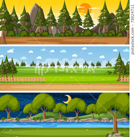 Set of different nature horizontal scenes Set of different nature horizontal scenes 78024711