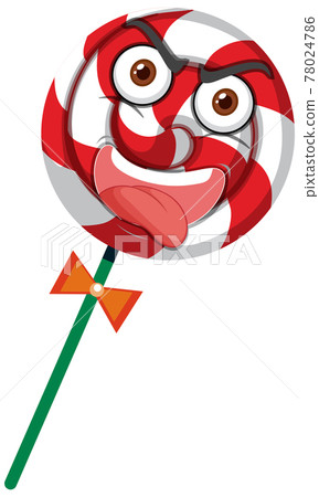 Candy with face expression on white background Candy with face expression on white background 78024786