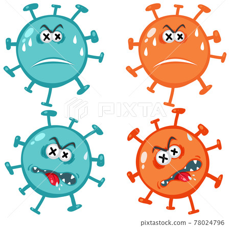 Set of virus cartoon character Set of virus cartoon character 78024796