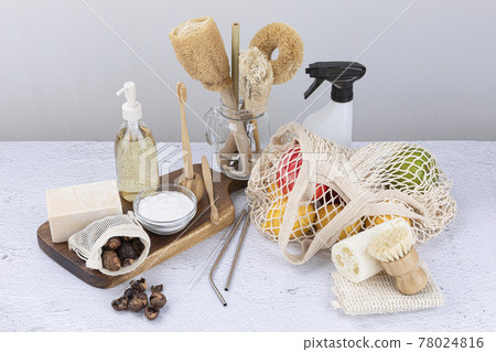 Zero waste cleaning tools and kit, soap nuts, natural soap, baking soda, soap nut, bamboo brush 78024816