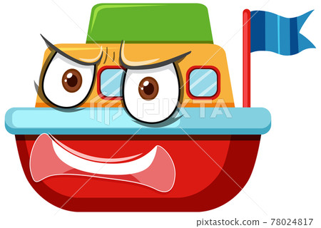 Boat toy cartoon character with facial expression Boat toy cartoon character with facial expression 78024817