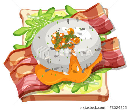 Top view of bread breakfast with topping Top view of bread breakfast with topping 78024823