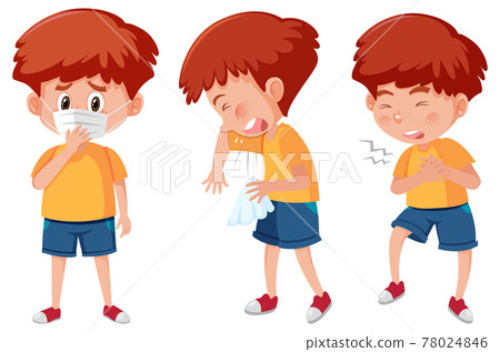 Set of a boy cartoon character with different positions Set of a boy cartoon character with different positions 78024846