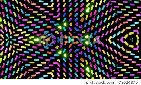 3d render. Abstract symmetrical background, 3d elements light up like bulbs with multicolor neon light. Bg for show or events, exhibitions, festivals 3d render. Abstract symmetrical background, 3d elements light up like bulbs with multicolor neon light. Bg for show or events, exhibitions, festivals 78024879