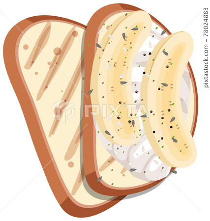 Top view of bread with fruit topping 78024883