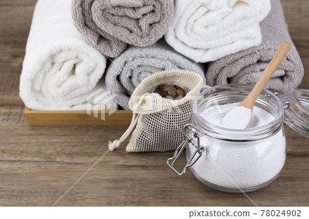 Zero waste concept, soap nut and carbonated soda 78024902