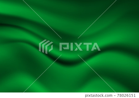 Silk green background. Abstract vector pattern with copy space. Liquid wave texture, smooth drapery wallpaper. Wedding fabric, satin. Wavy design for banner, card, postcard, backdrop 78026151