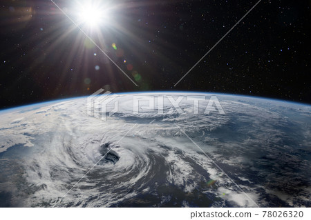 Two super typhoons. Satellite view. 78026320