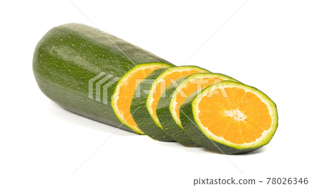 Sliced zucchini or orange, isolated Sliced zucchini or orange, isolated 78026346