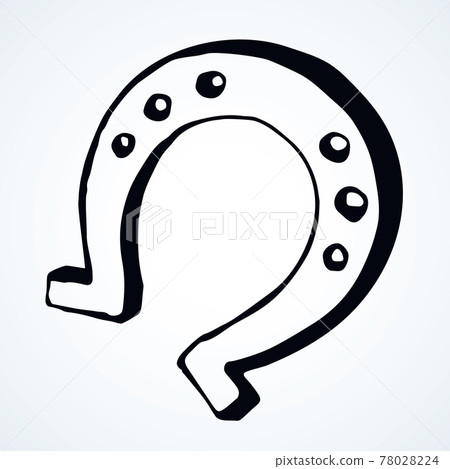 Iron horseshoe. Vector drawing icon Iron horseshoe. Vector drawing icon 78028224