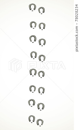 Horse foot print. Vector drawing Horse foot print. Vector drawing 78028234