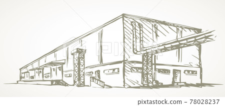 Warehouse for storage. Vector drawing 78028237