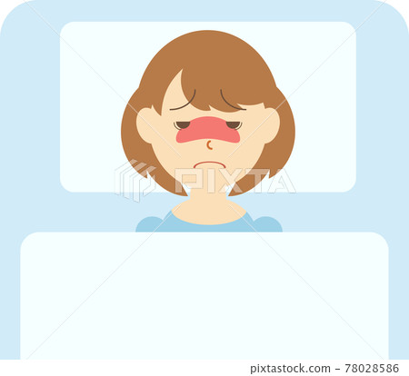 因發燒無法入睡的年輕女性 78028586