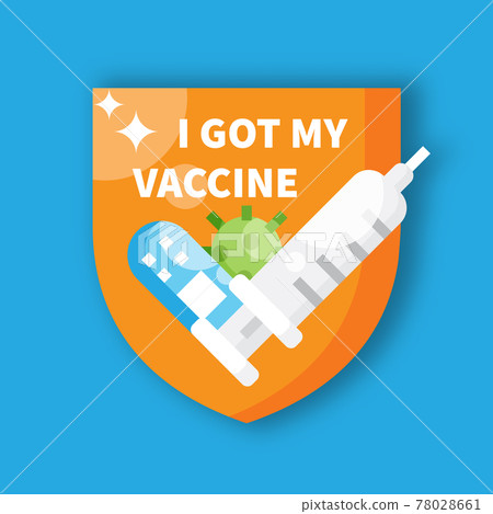 covid-19 vaccinate pin flat design 78028661