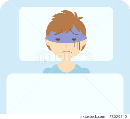 一個感覺不舒服，睡不著的年輕人 78029240