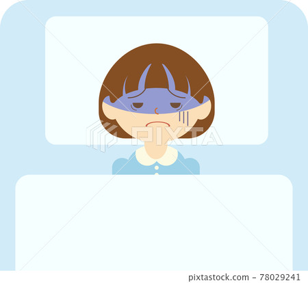 一個感覺不舒服睡不著的女孩 78029241