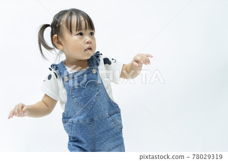 2-year-old child white background 78029319