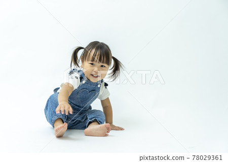 2-year-old child white background 78029361
