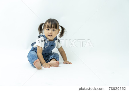 2-year-old child white background 78029362