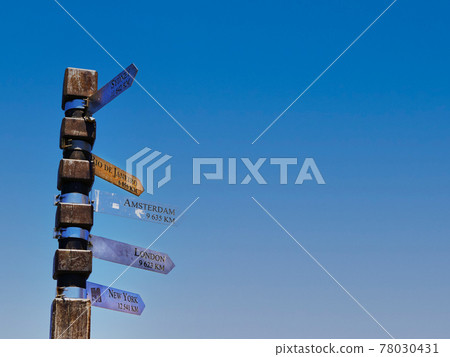 Signposts / signs to the world's capitals (Cape Point, South Africa) Signposts / signs to the world's capitals (Cape Point, South Africa) 78030431