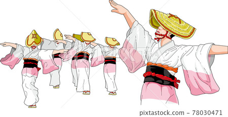 Owara-style bon illustration 78030471