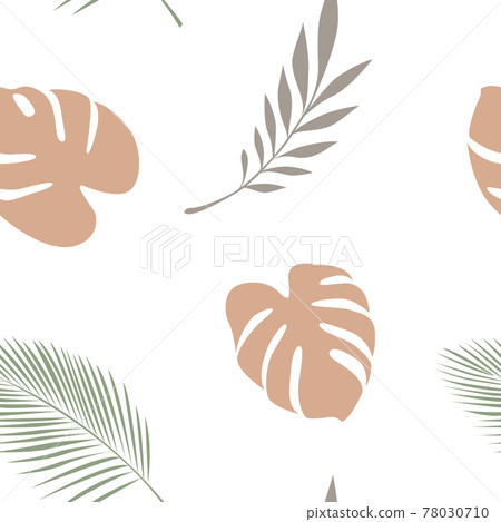 seamless pattern palm leaf on white background seamless pattern palm leaf on white background 78030710