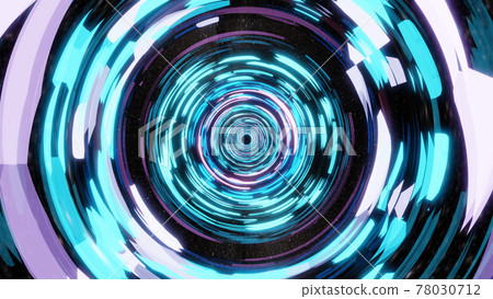 Abstract neon background. Glowing spiral with starfield 78030712