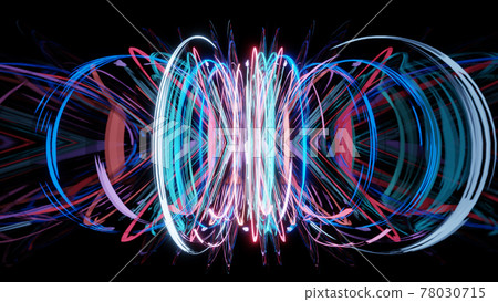 3d render, glowing lines, reflection, abstract background 78030715