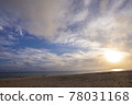 [Okinawa material] Okinawa beach and sunset sky 78031168