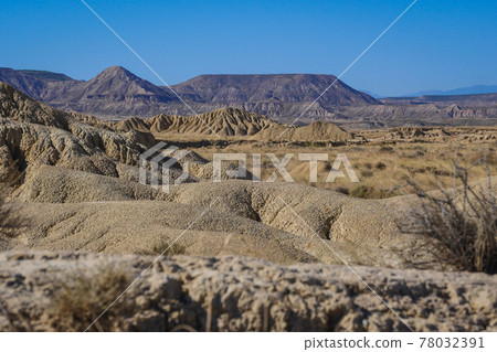 Spain, Navarre, Arguedas, Bardenas Reales desert, natural park classified as Biosphere Reserve by 78032391