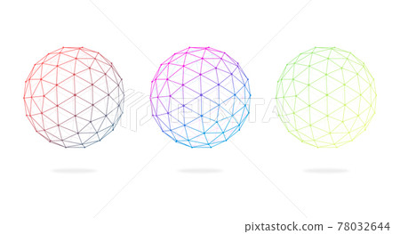 Colorful sphere made of wire frame, polygon, polygon, polyhedron Colorful sphere made of wire frame, polygon, polygon, polyhedron 78032644
