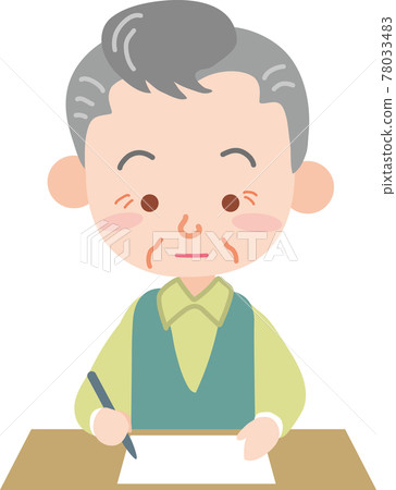 填寫表格的老人 填寫表格的老人 78033483