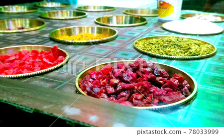 Ingredients of indian traditional meetha masala paan 78033999