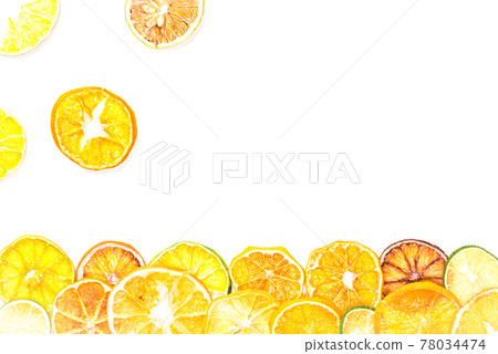 Pictures of dried fruits taken on a white background 78034474