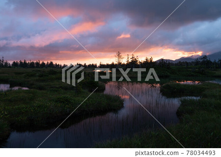 朝霞中的沼原大雪山 78034493