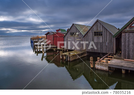Boathouses in the port of Ahrenshoop, Germany Boathouses in the port of Ahrenshoop, Germany 78035216