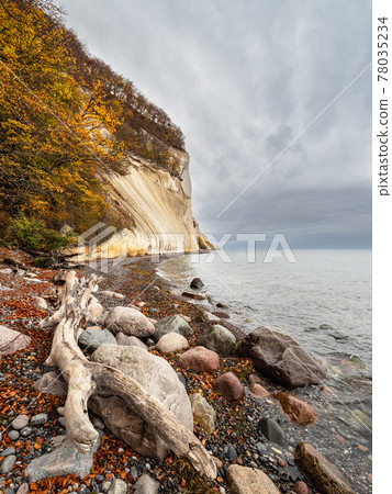 Baltic Sea coast on the island Moen in Denmark Baltic Sea coast on the island Moen in Denmark 78035234