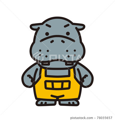 Hippopotamus brushing his teeth 78035657