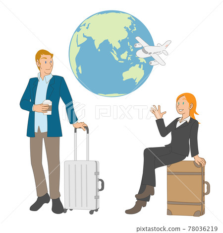 White business person of men and women going on a business trip abroad 78036219