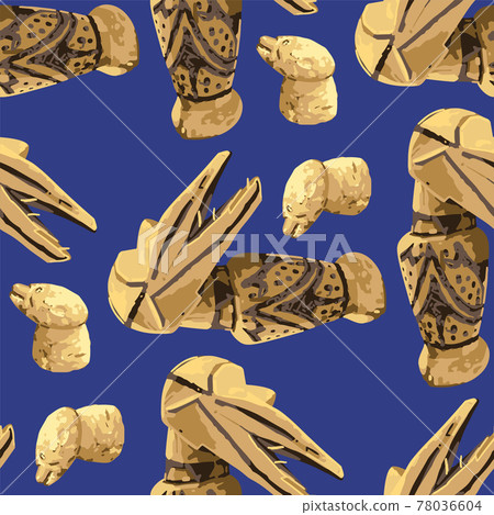 Vintage woodenn sculptures of two birds family 78036604