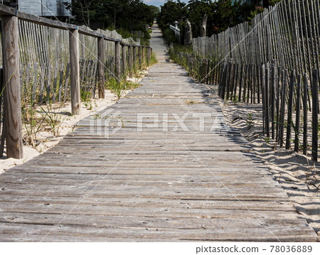 Fire Island wooden walkway from the beach Fire Island wooden walkway from the beach 78036889