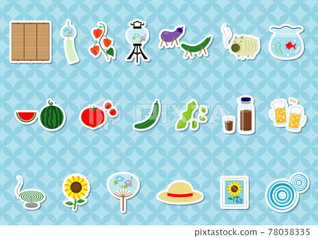 Japanese summer vector illustration set 78038335