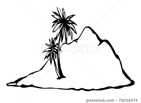 Palms on the island. Vector drawing Palms on the island. Vector drawing 78038474