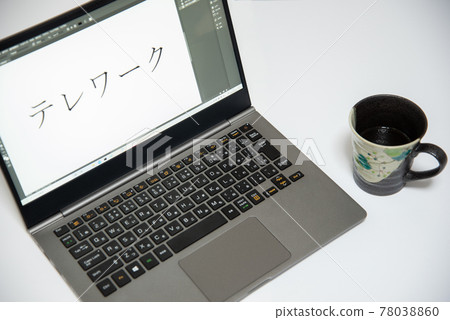 Telework PC and coffee Telework PC and coffee 78038860