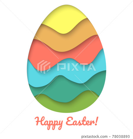 Rainbow Easter Holiday Egg Vector Paper Cut Style Rainbow Easter Holiday Egg Vector Paper Cut Style 78038893